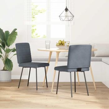 ARDEBO.de - Esszimmerstühle 2 Stk. Dunkelgrau Samt