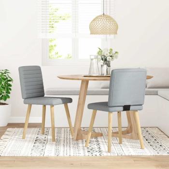 ARDEBO.de - Esszimmerstühle 2 Stk. Hellgrau Stoff
