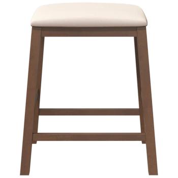 Barstühle mit Kissen 2 Stk. Braun Massivholz Gummibaum
