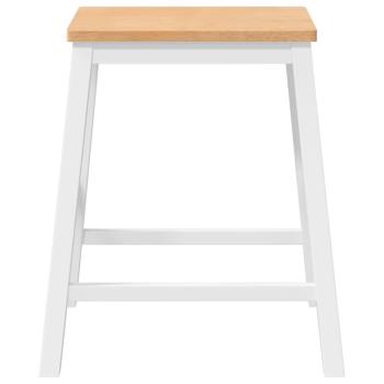 Barstühle 2 Stk. Weiß Massivholz Gummibaum