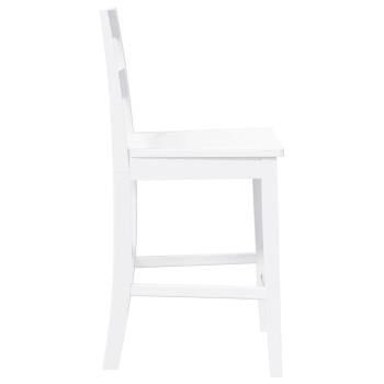 Barhocker 2 Stk. Weiß Massivholz Gummibaum