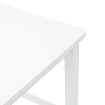 Barhocker 2 Stk. Weiß Massivholz Gummibaum