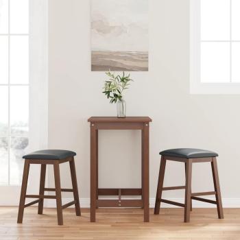 ARDEBO.de - Barstühle mit Kissen 2 Stk. Braun Massivholz Gummibaum