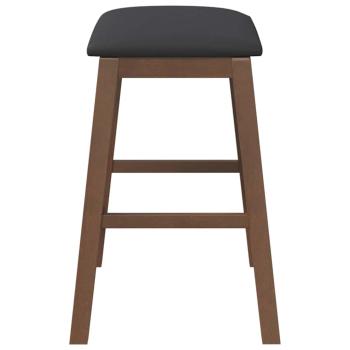 Barstühle mit Kissen 2 Stk. Braun Massivholz Gummibaum