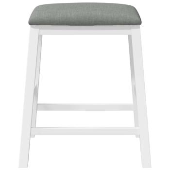 Barstühle mit Kissen 2 Stk. Weiß Massivholz Gummibaum