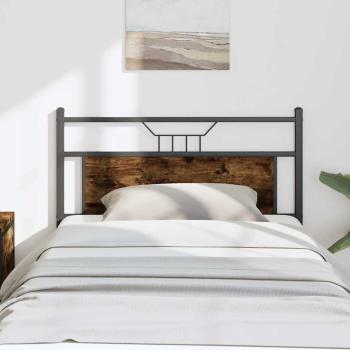 ARDEBO.de - Kopfteil Räuchereiche 107 cm Holzwerkstoff und Stahl