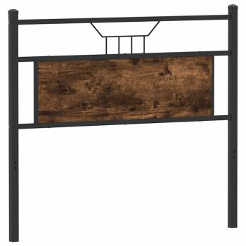 Kopfteil Räuchereiche 107 cm Holzwerkstoff und Stahl