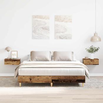 ARDEBO.de - Bettgestell ohne Matratze Altholz-Optik 140x200cm Holzwerkstoff
