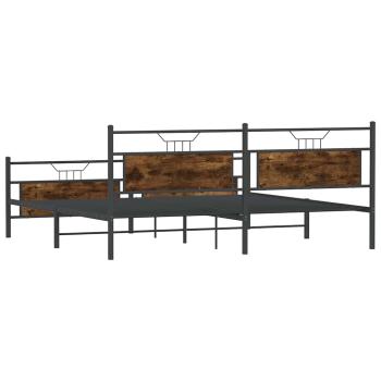 Metallbett ohne Matratze Räuchereiche 193x203 cm