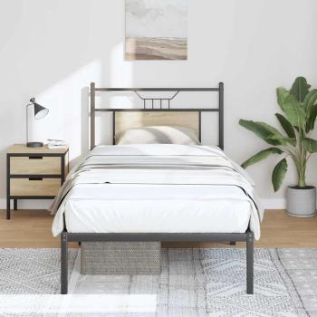 ARDEBO.de - Bettgestell ohne Matratze Sonoma-Eiche 90x200 cm Holzwerkstoff