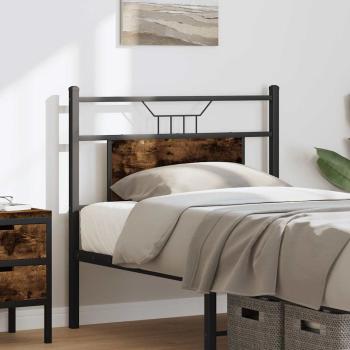 Kopfteil Räuchereiche 80 cm Holzwerkstoff und Stahl