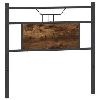 Kopfteil Räuchereiche 80 cm Holzwerkstoff und Stahl