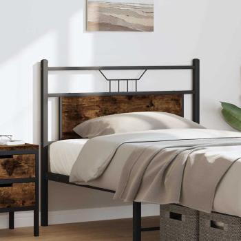 Kopfteil Räuchereiche 100 cm Holzwerkstoff und Stahl