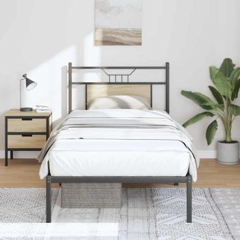 ARDEBO.de - Bettgestell ohne Matratze Sonoma-Eiche 80x200 cm Holzwerkstoff
