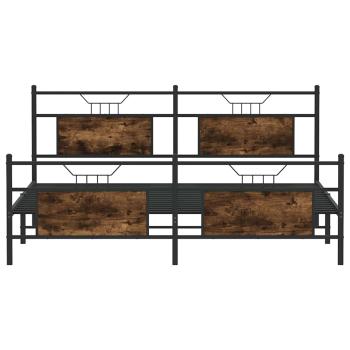 Metallbett ohne Matratze Räuchereiche 183x213 cm