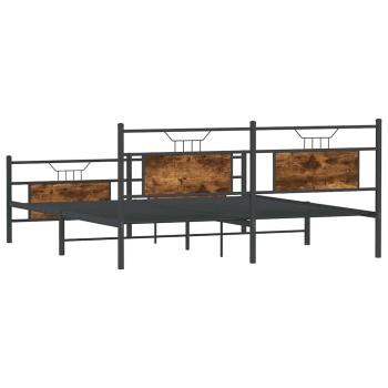 Metallbett ohne Matratze Räuchereiche 183x213 cm