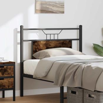Kopfteil Räuchereiche 75 cm Holzwerkstoff und Stahl