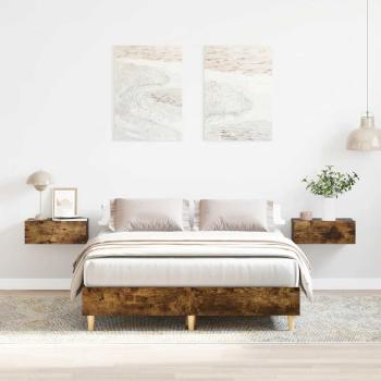 ARDEBO.de - Bettgestell ohne Matratze Räuchereiche 120x200 cm Holzwerkstoff