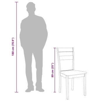 Esszimmerstühle 2 Stk. Weiß Massivholz Gummibaum