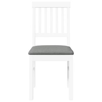 Esszimmerstühle mit Kissen 2 Stk. Weiß Massivholz Gummibaum