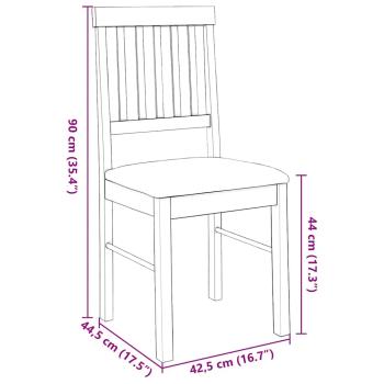 Esszimmerstühle mit Kissen 2 Stk. Weiß Massivholz Gummibaum