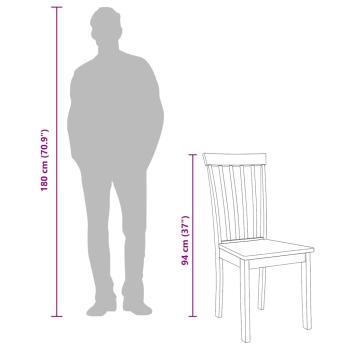 Esszimmerstühle 2 Stk. Weiß Massivholz Gummibaum