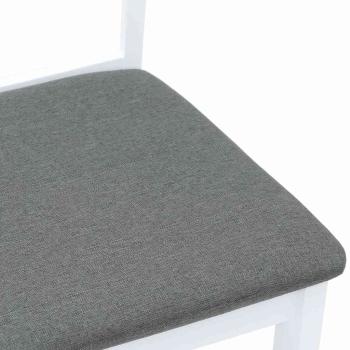 Esszimmerstühle mit Kissen 2 Stk. Weiß Massivholz Gummibaum