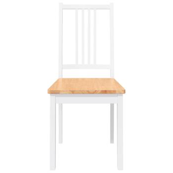 Esszimmerstühle 2 Stk. Weiß Massivholz Gummibaum