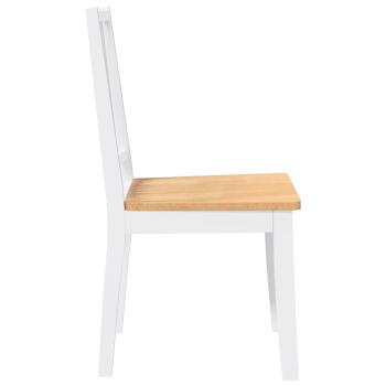 Esszimmerstühle 2 Stk. Weiß Massivholz Gummibaum