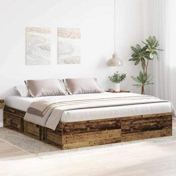 Bettgestell ohne Matratze Altholz-Optik 180x200cm Holzwerkstoff
