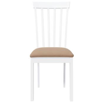 Esszimmerstühle mit Kissen 2 Stk. Weiß Massivholz Gummibaum