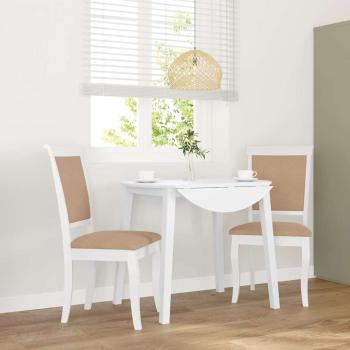 ARDEBO.de - Esszimmerstühle mit Kissen 2 Stk. Weiß Massivholz Gummibaum