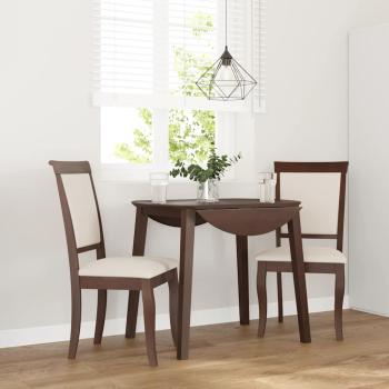 ARDEBO.de - Esszimmerstühle mit Kissen 2 Stk. Braun Massivholz Gummibaum