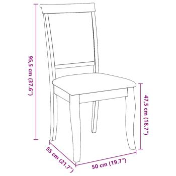 Esszimmerstühle mit Kissen 2 Stk. Braun Massivholz Gummibaum