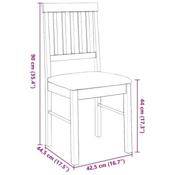 Esszimmerstühle mit Kissen 2 Stk. Braun Massivholz Gummibaum