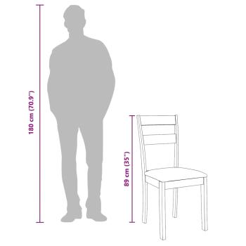 Esszimmerstühle mit Kissen 2 Stk. Braun Massivholz Gummibaum