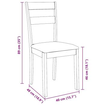 Esszimmerstühle mit Kissen 2 Stk. Braun Massivholz Gummibaum