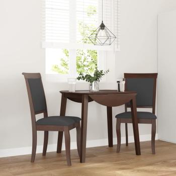 ARDEBO.de - Esszimmerstühle mit Kissen 2 Stk. Braun Massivholz Gummibaum