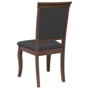 Esszimmerstühle mit Kissen 2 Stk. Braun Massivholz Gummibaum