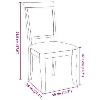 Esszimmerstühle mit Kissen 2 Stk. Braun Massivholz Gummibaum