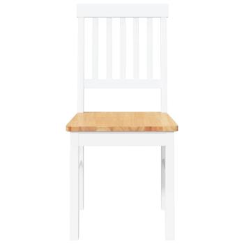 Esszimmerstühle 2 Stk. Weiß Massivholz Gummibaum