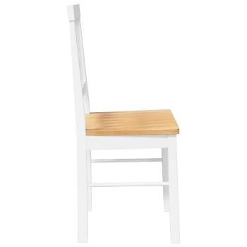 Esszimmerstühle 2 Stk. Weiß Massivholz Gummibaum