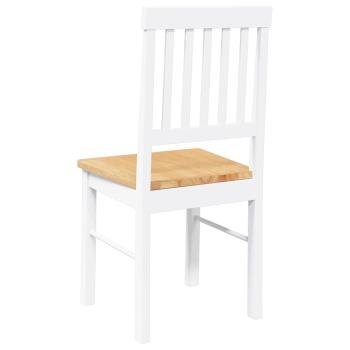Esszimmerstühle 2 Stk. Weiß Massivholz Gummibaum