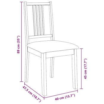 Esszimmerstühle mit Kissen 2 Stk. Braun Massivholz Gummibaum