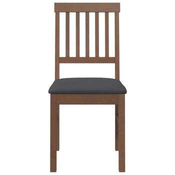 Esszimmerstühle mit Kissen 2 Stk. Braun Massivholz Gummibaum
