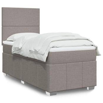 ARDEBO.de - Boxspringbett mit Matratze Taupe 80x200 cm Stoff