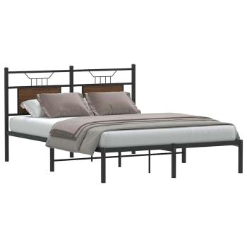 ARDEBO.de - Bettgestell ohne Matratze Braun Eiche 150x200 cm Holzwerkstoff