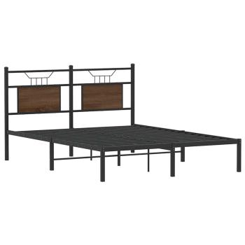 Bettgestell ohne Matratze Braun Eiche 150x200 cm Holzwerkstoff