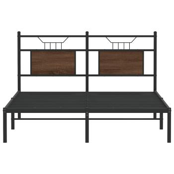 Bettgestell ohne Matratze Braun Eiche 150x200 cm Holzwerkstoff