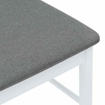 Esszimmerstühle mit Kissen 2 Stk. Weiß Massivholz Gummibaum